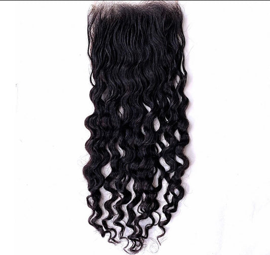 Raw Indian Curly 5x5 Transparent Closure